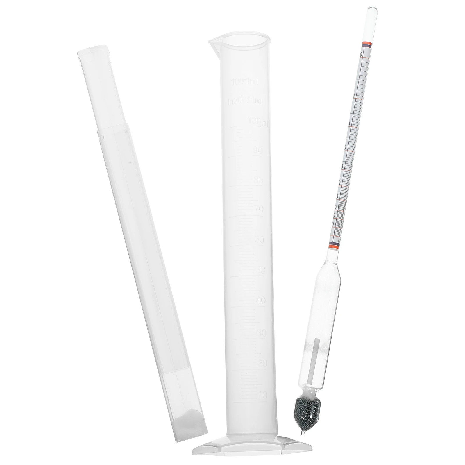 

Alcohol Concentration Meter Hydrometer for Alcohol Density Making Brew Beer 0-100 Scale Plastic Test Jar Kit