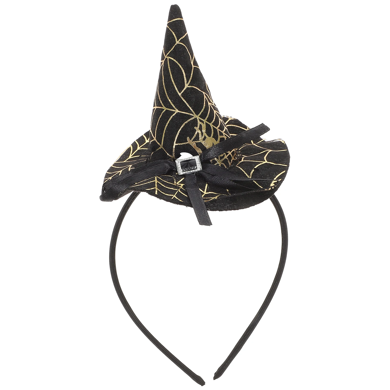

Kids Girls Halloween Witch Hat Headband Spider Web Pattern One Size Fits Most Party Hair Accessory Halloween Hair Band Costume