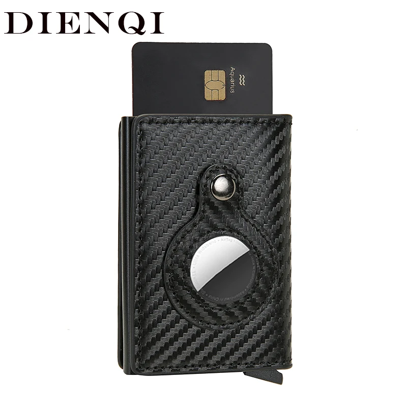 Rfid Credit Card Holder Wallet For AirTag Men Women Wallets Money Bags Leather Wallet For Apple Air Tag Purses Smart Wallet