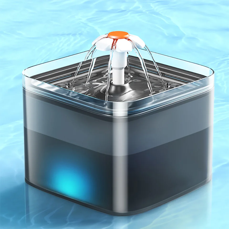 애완 동물 피더 용 재순환 필터링 기능이있는 LED 조명 USB 애완 동물 워터 디스펜서가있는 2L 자동 고양이 및 개 분수
