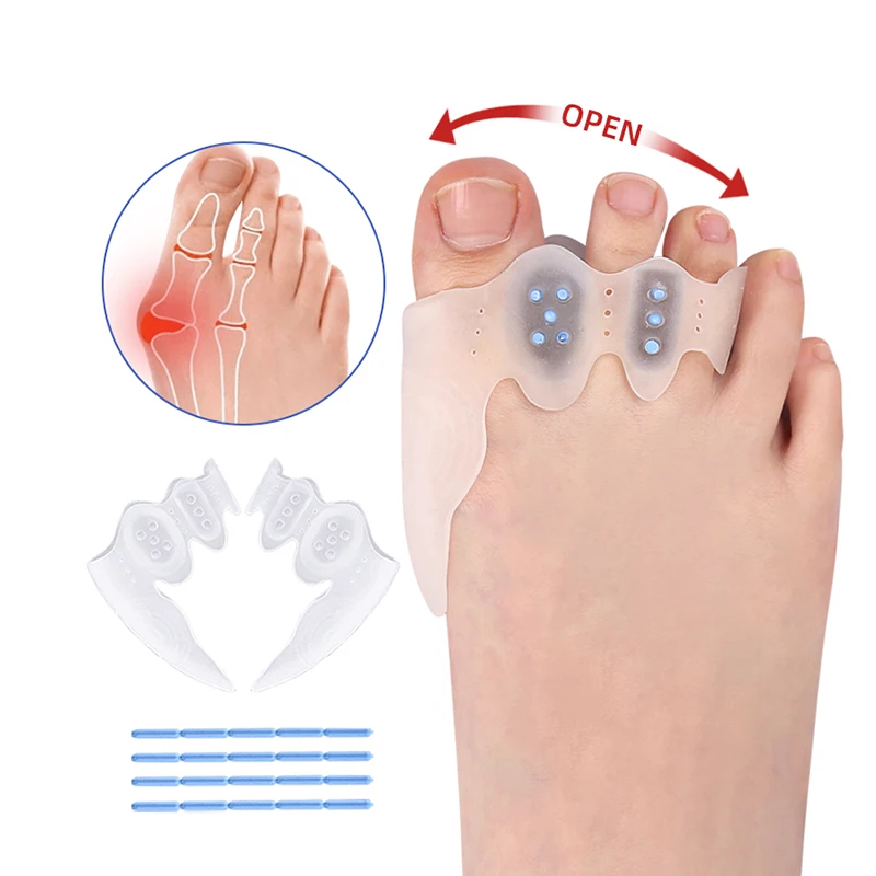 2Pcs Bunion Pad Big Toe Separator Protector Thumb Valgus Correction Relief Feet Pain Foot Bone Adjuster Foot Care Toe Spacer