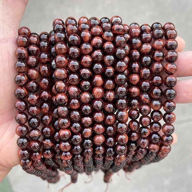 High Quality Natural Stone Red Tiger Eye Beads Round Loose Spacer Bead For Jewelry Making DIY Charm Bracelets Accessory 4-20mm