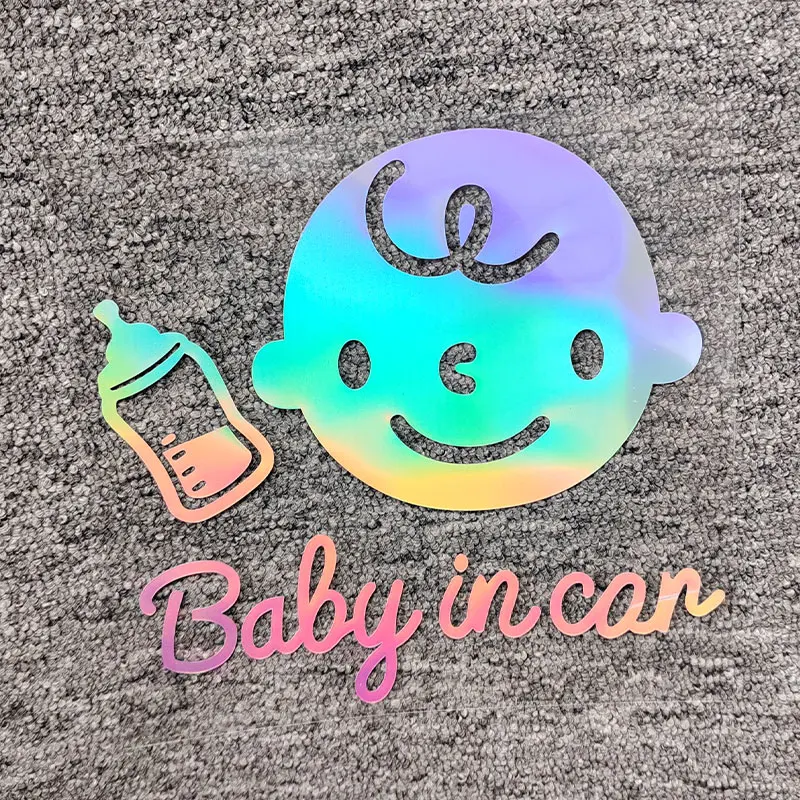 1-Pack Car Window Decal Sticker for Babies Interior Creative Scratch Cover Laser Cut Adhesive Decoration Auto Body Art 14 Model
