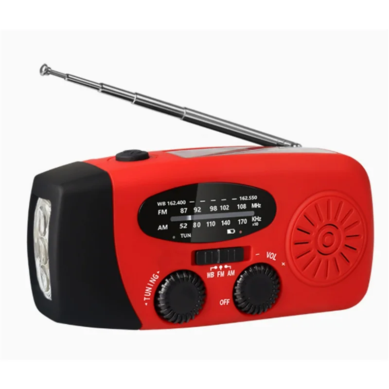 【Buy Now】6X Led Flashlights Hand Crank Dynamo Powered AM/FM/NOAA Radio Emergency Rescue LED Flashlight Emergency Power Supply