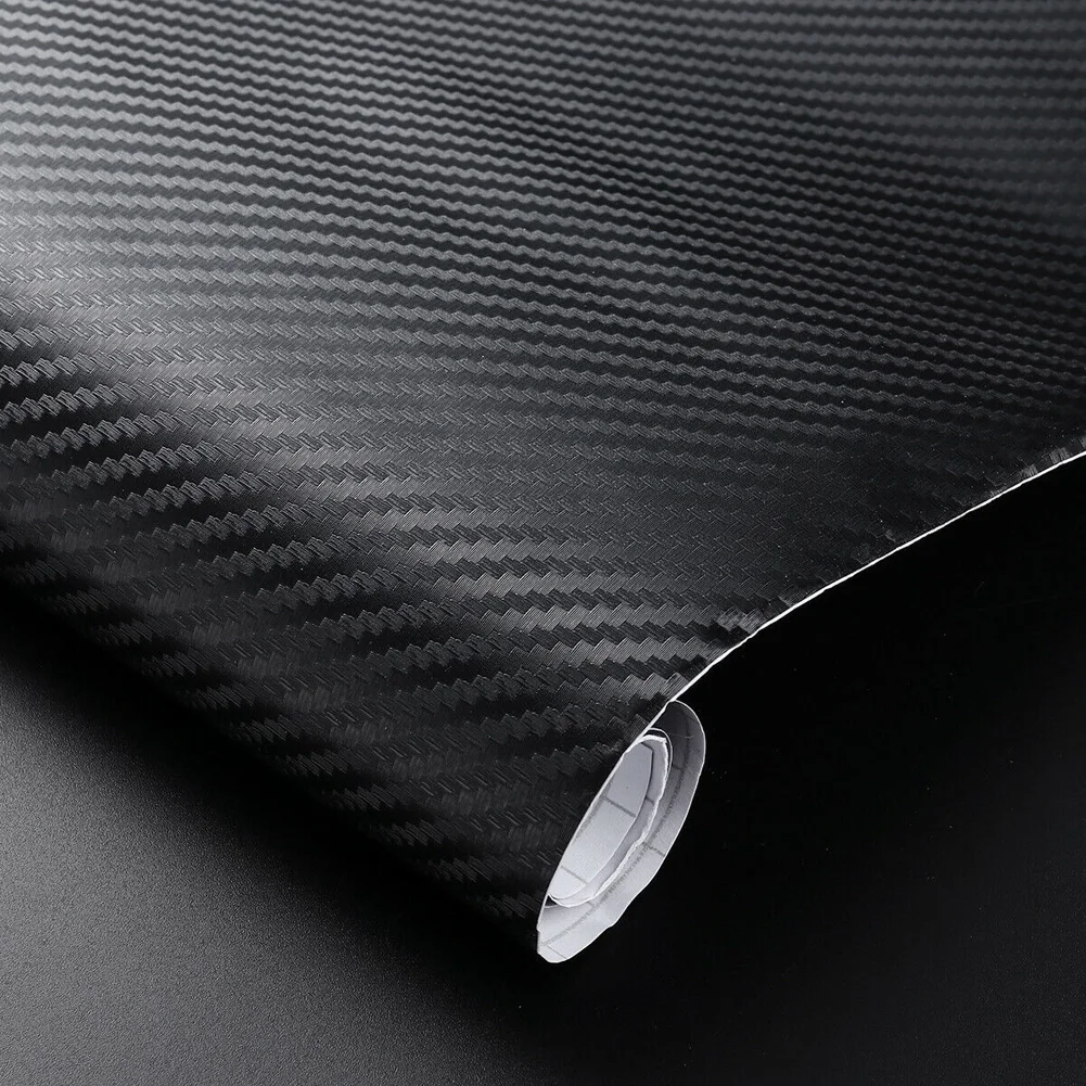 Auto Parts Accessories Dashboard Trim Panel Roll Decal Wrap Sticker 100cm X 40cm 3D Black High Quality Auto Parts