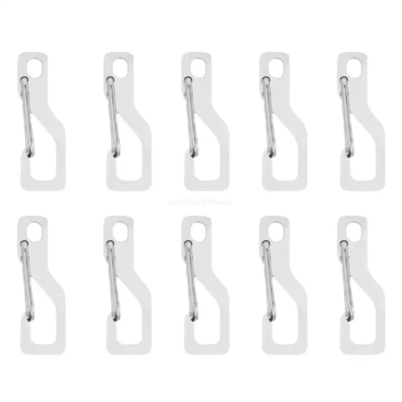 10Pcs Stainless Steels Small Carabiner Clip Spring Keyring Hook Enduring