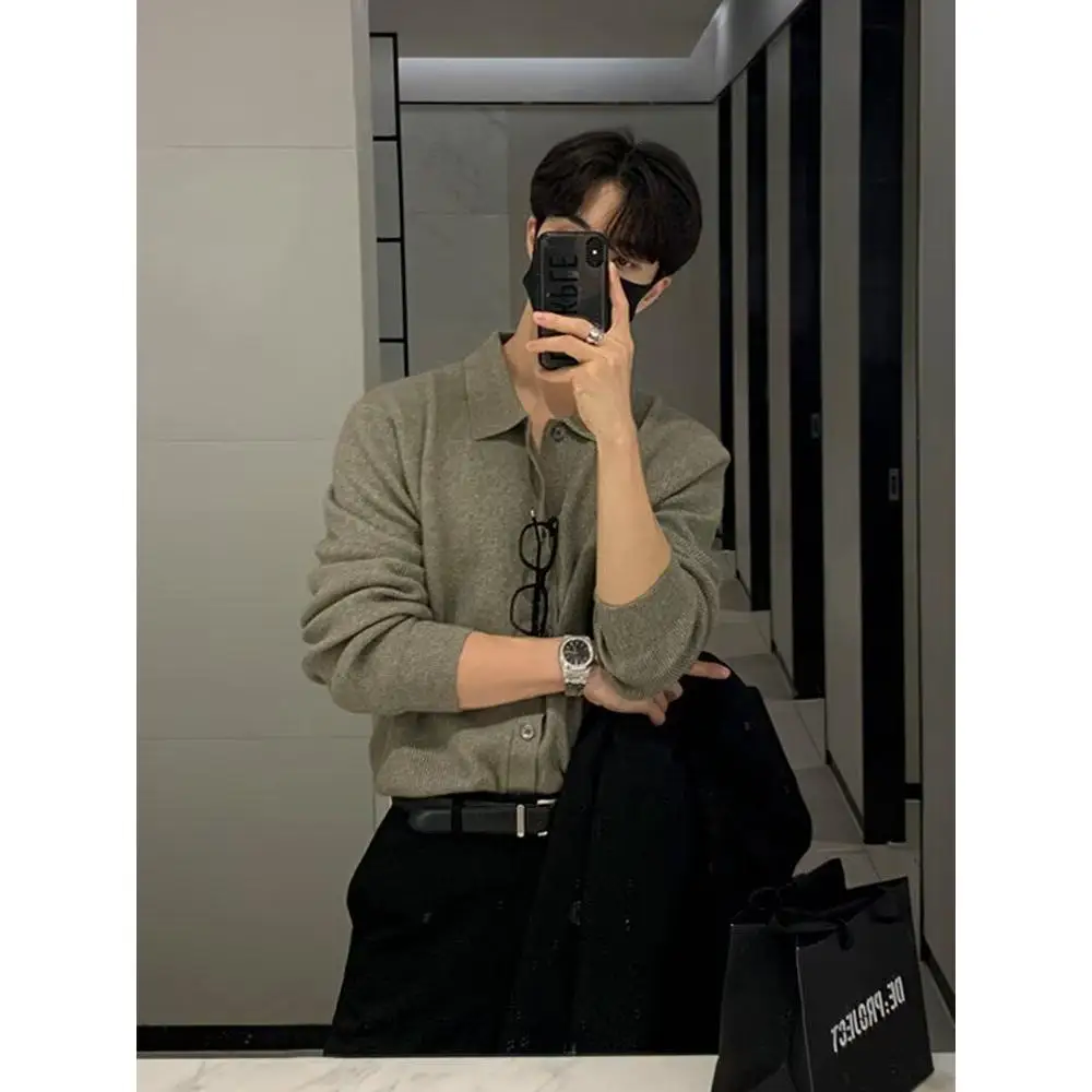 

Мужской открытый кардиган-свитер Long Sve, вязаный свободный крой, модная весенне-осенняя корейская верхняя одежда irt