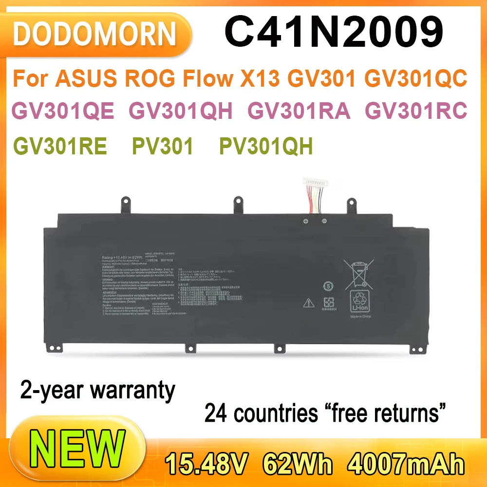 

C41N2009 Laptop Battery For ASUS ROG Flow X13 GV301 GV301QC GV301QE GV301QH GV301RA GV301RC GV301RE PV301 PV301QH 4ICP5/64/75