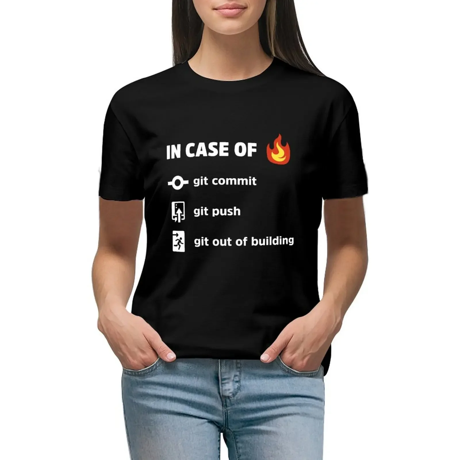 

Use Git In Case of Fire v2 - Funny Programming Jokes - Dark Color T-Shirt sports fans summer top womans clothing