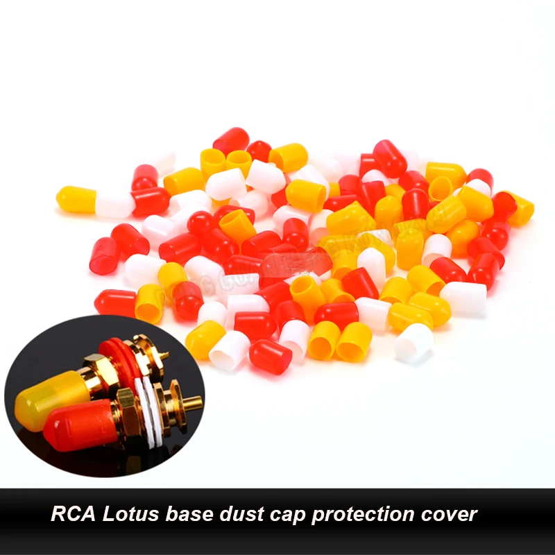 RCA Lotus Base Dust Cap Anti-oxidation Rubber Cover Waterproof Cap Protective Cover Audio Cable Socket Protective Cover