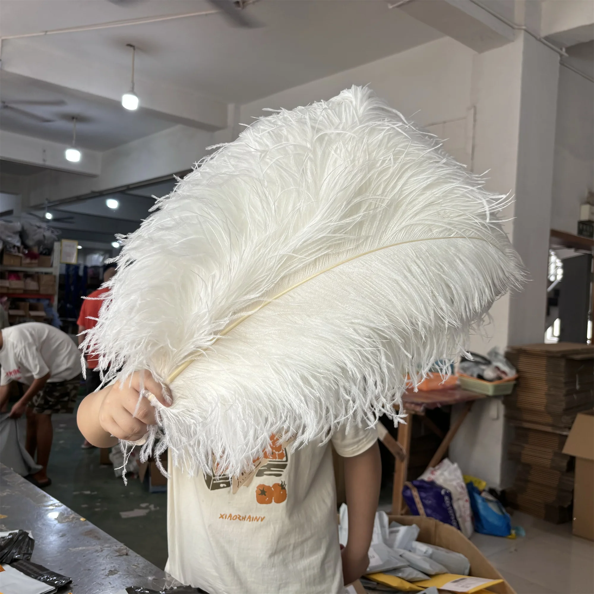 10/50/100/200 PCS Natural White Ostrich Feather 15-75cm/6 to 30inches Ostrich Plumage Wedding Centerpiece Clothing Plumes Decor