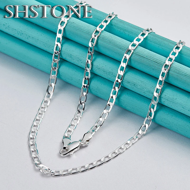 Simple 925 Sterling Silver Cuban Necklace For Man Woman 4mm 40-75cm Cuba Chain Nice Party Wedding Birthday Gift Fashion Jewelry