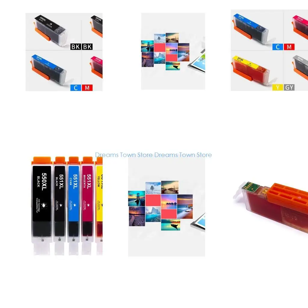 

HX6A Compatible 551 XL Cartridges for PGI-550XL PGI-550 PGI CLI-551 for PIXMA IP7250 MG5450 MG5650 Printer