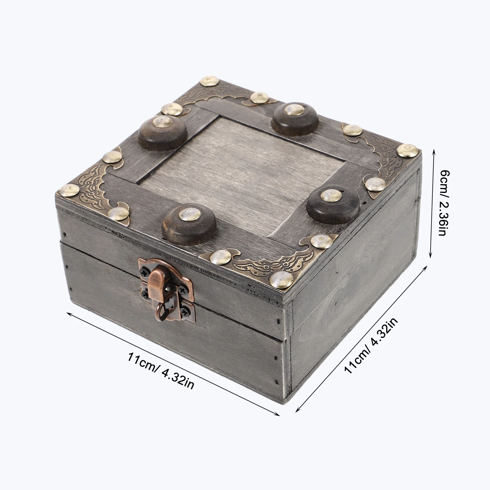 صندوق مجوهرات خشبي، حقيبة تخزين دائرية رقيقة، منظم حلية أنيق مدمج، صندوق تخزين مجوهرات مزخرف لغرفة النوم المكتبية #3