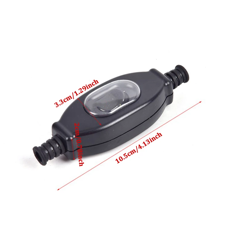New 1PC Waterproof In Line Switch Cord Switch Round Wire Silver Contact Double Cut Switch Dust Switch 3A 250V