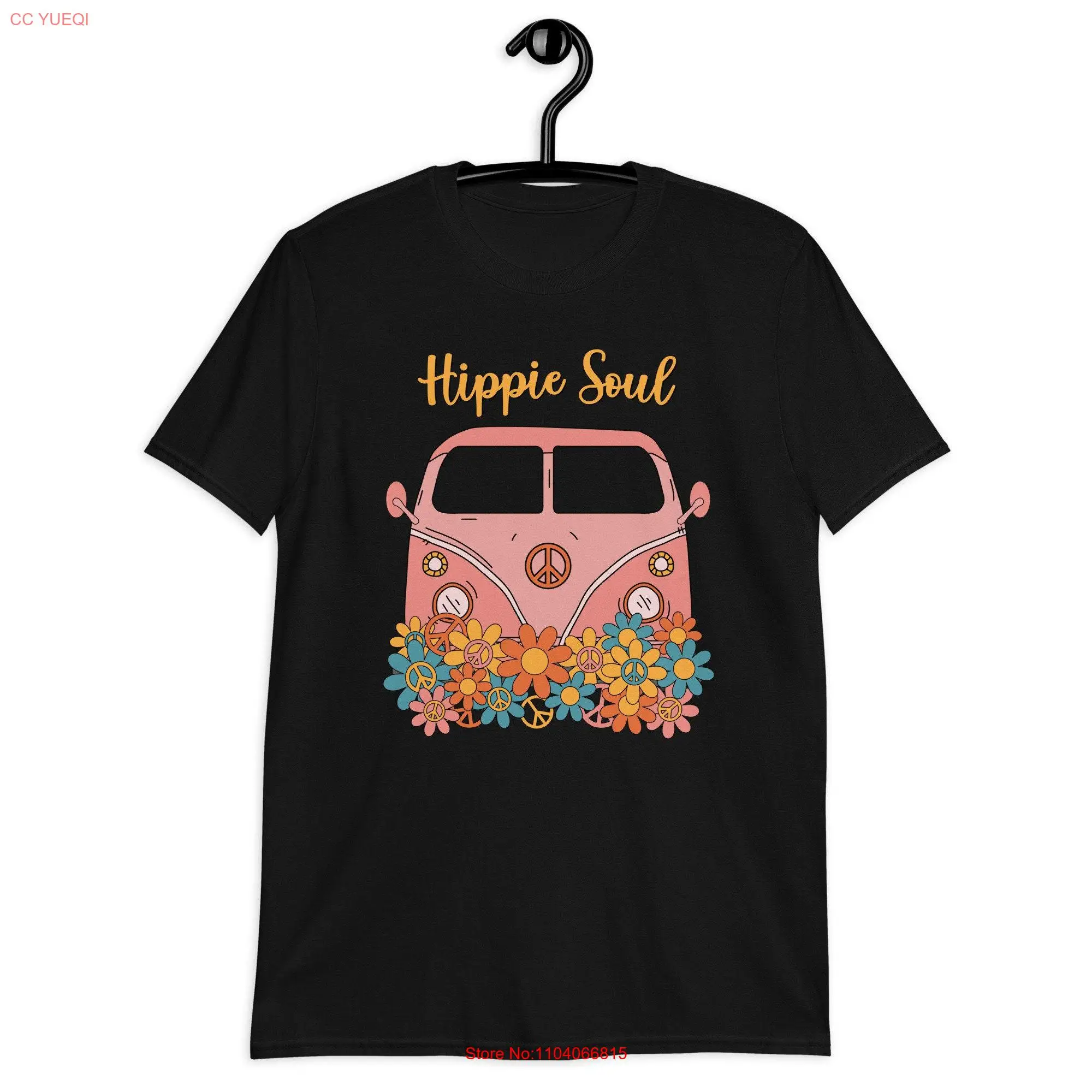 

Хиппи Soul Peace Sign Daisy Flower Стильная красочная футболка в стиле ретро с длинными или короткими рукавами