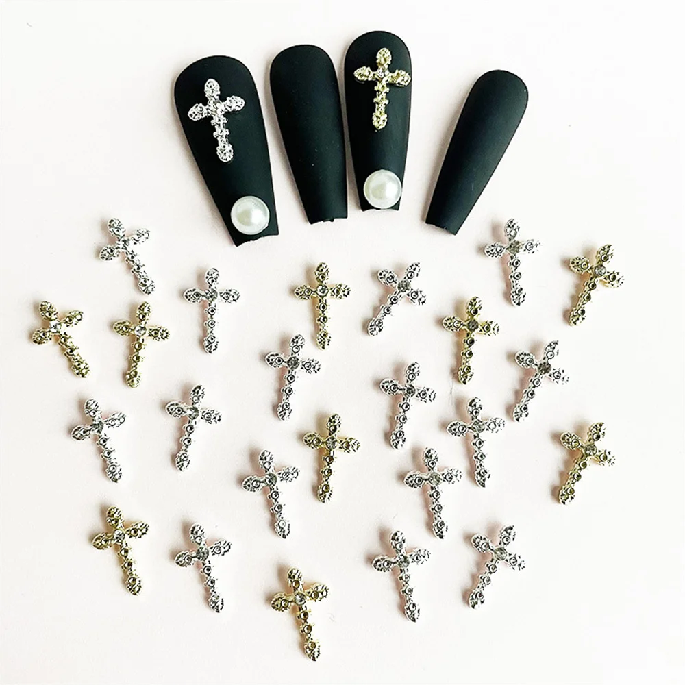 Vintage Nail Art Accessories Flash Drilling Punk Style Sparkling Nail Art Accessories Nail Art Accessories Cross