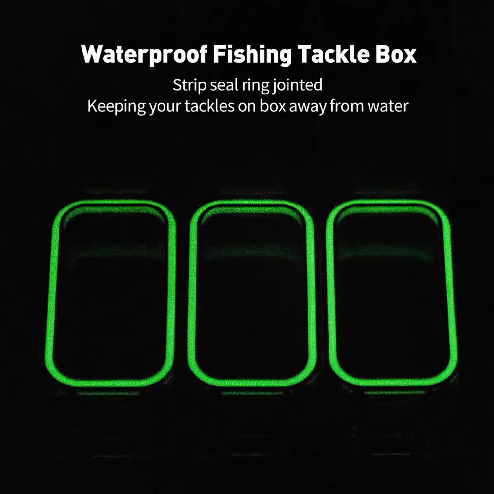 Small Plastic Tackle Box Freely Assemble Fishing Tackle Box With Strong Magnetic Luminous Waterproof Fishing Tackle Organizer