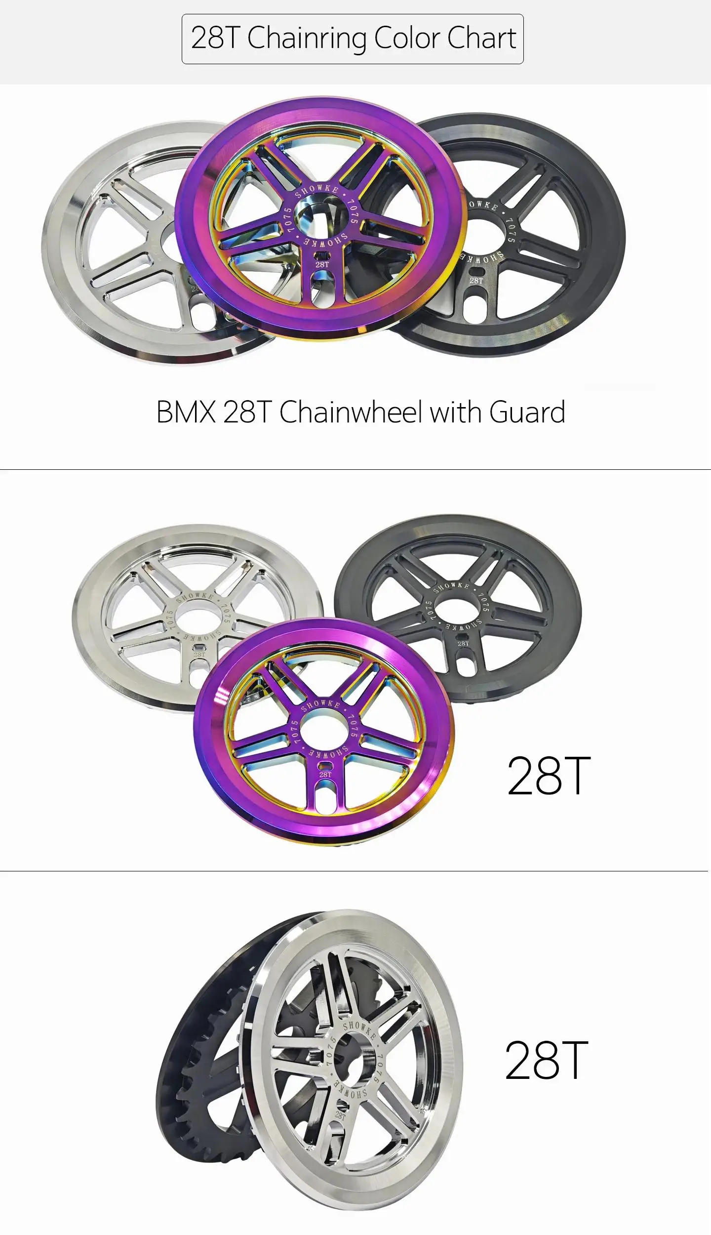 BMX Kettenblatt 1/2"*1/8" 25/28T Leichtgewichtige Aluminiumlegierung 7075 CNC Fahrrad-Kettenrad Rennleistung Fahrrad-Kettenblatt BMX-Teile – Detail 6