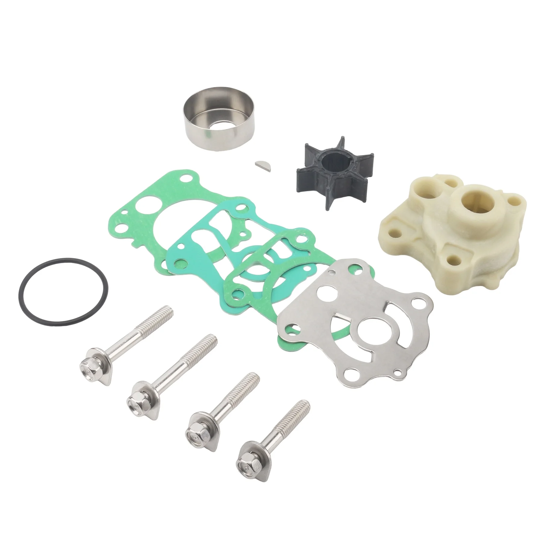 Water Pump Impeller Repair Kit Fits for Yamaha 2-Stroke C 60 70 HP 4-Stroke F FT 40 50 60 HP Boat Motor Engines 6H3-W0078-00