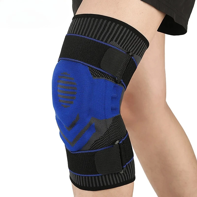 1 個膝ブレーススポーツ膝サポート膝パッドシリコーンスプリング膝蓋骨プロテクターランニングバレーボール Rodilleras Joelheira