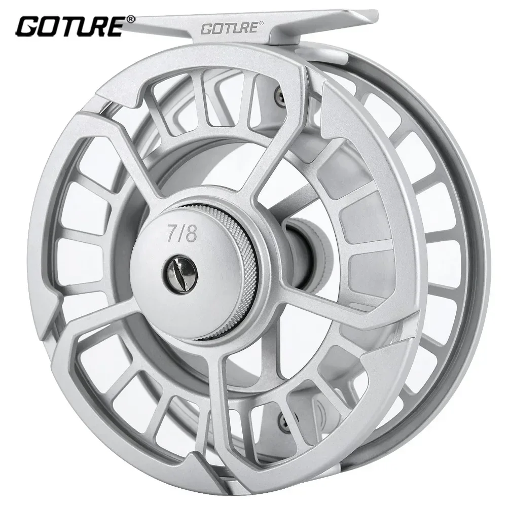 

Goture 3/4 5/6 7/8 9/10 WT Fly Fishing Reel 2+1BB CNC Machined Metal Classic Aluminum Professional Fly Fishing Wheel Silver