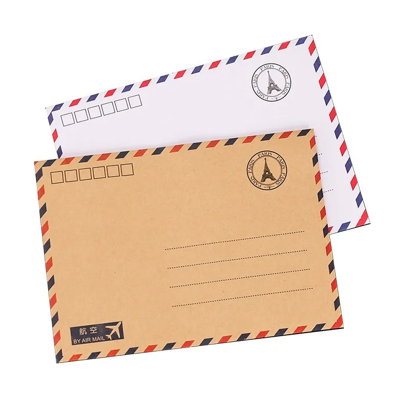 10pcs aviation envelope, letterhead, postcard protection, cowhide retro cowhide paper envelope