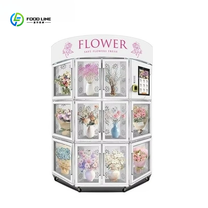 FL Custom 2026 New Customizable  Flower Vending Machine 220V with Stainless Casing Fresh Flower Vending Machine in the Street