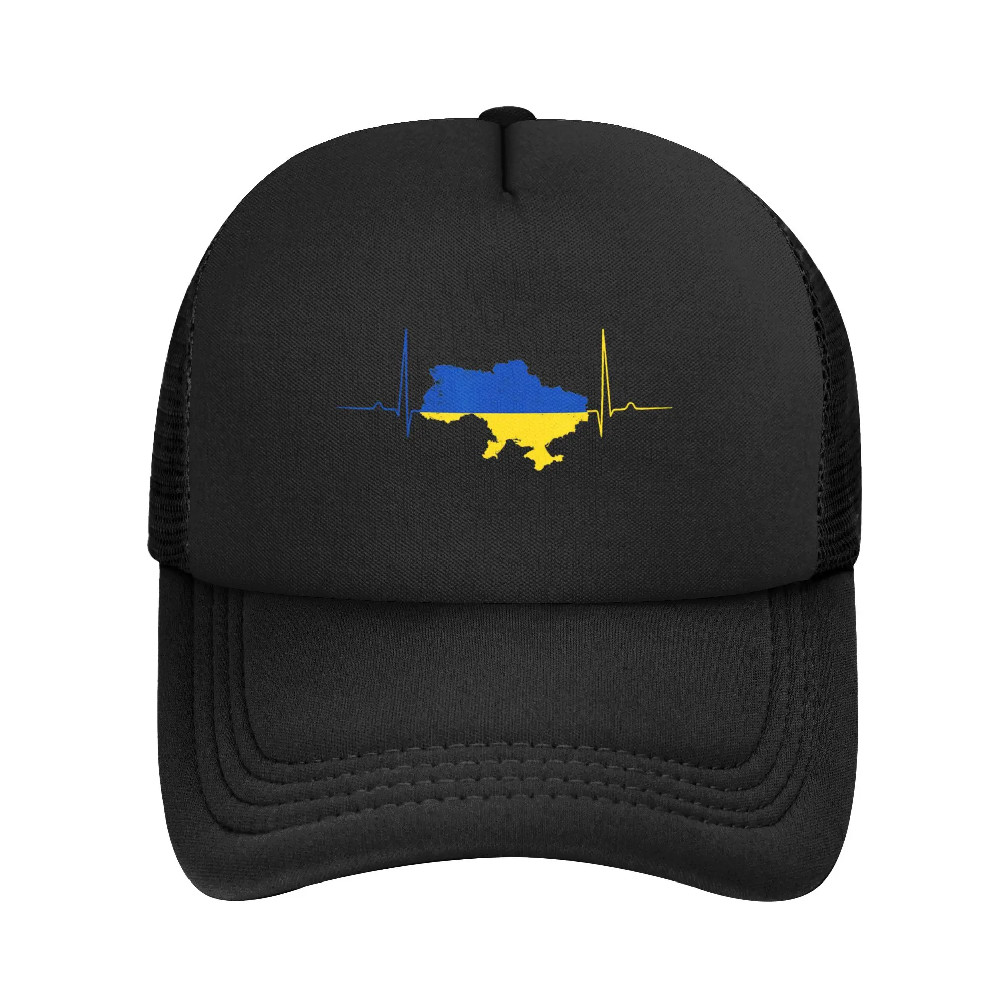 Ukraine Heart Ukrainian Heartbeat Mesh Baseball Caps Unisex Sport Trucker Worker Cap Adjustable Summer Trucker Hat