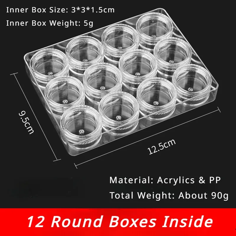 12PCS Fish Hook Box Organizer Pressure Resistant Double Sided Waterproof Multi-functional Fishing Gear Accessories Tool Supplies