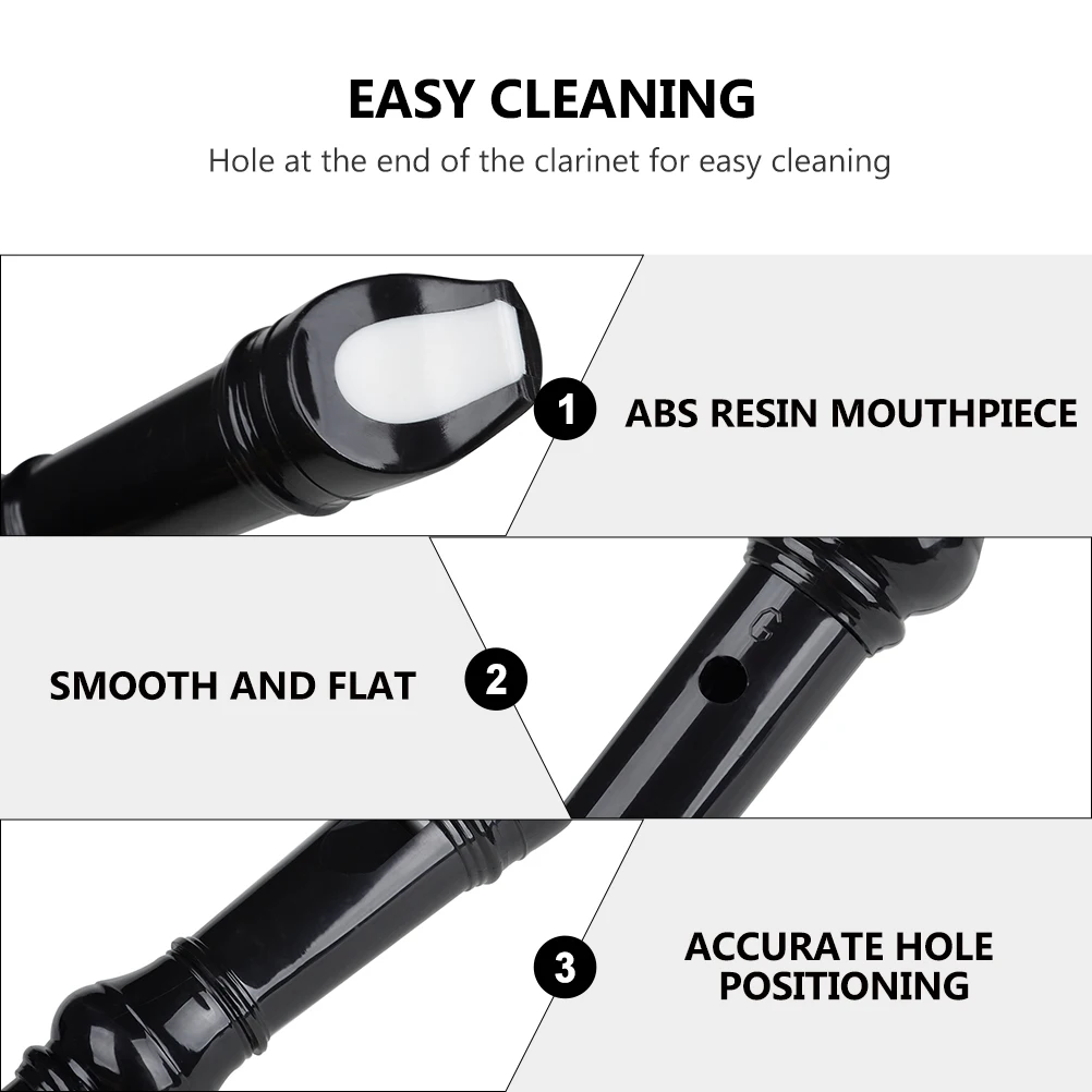 

8 Hole Plastic Recorder Traditional Flute Professional Wind Instrument ABS Mouthpiece Durable German Style Kids Musical