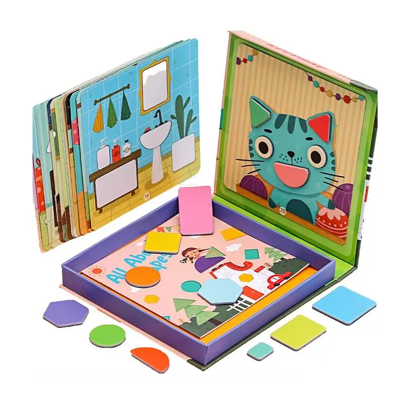 Magnetic Puzzle Book Jigsaw 2 In 1 Book Puzzles Animal Jigsaw Puzzles Book Travel Games Preschool Educational Learning Toys For