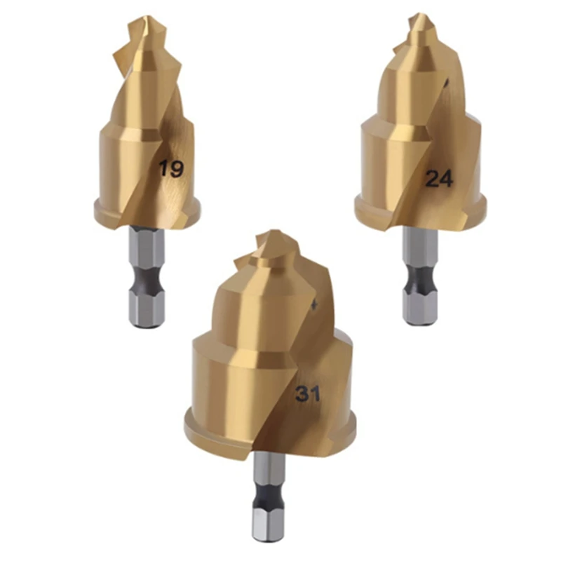 3Pcs 20/25/32Mm Step Drill Bit With Limit Swivel Groove PPR Lifting Cone Drill Bits For Water Pipe Reaming