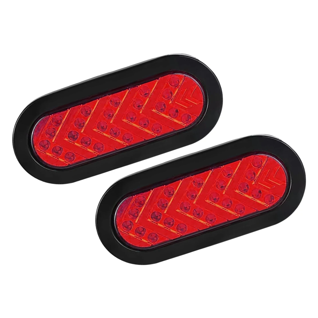 

2Pcs Red LED Car Truck Trailer Tractor Boat Bus Oval Side Marker Turn Signal Light Lamp 12-24V