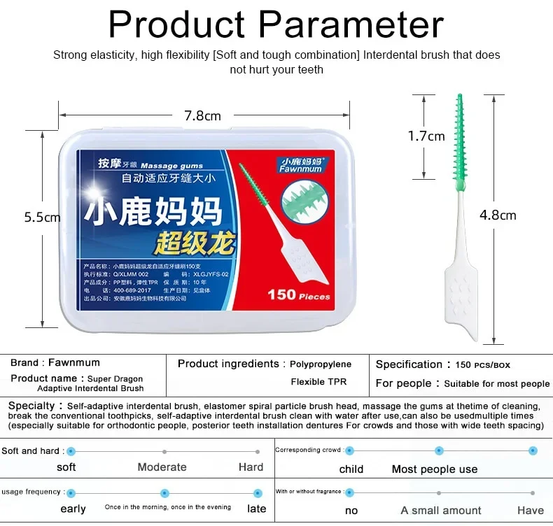 150 шт./компл. силиконовые межзубные щетки, супер мягкая зубная щетка для чистки зубов, зубная нить, зубочистки