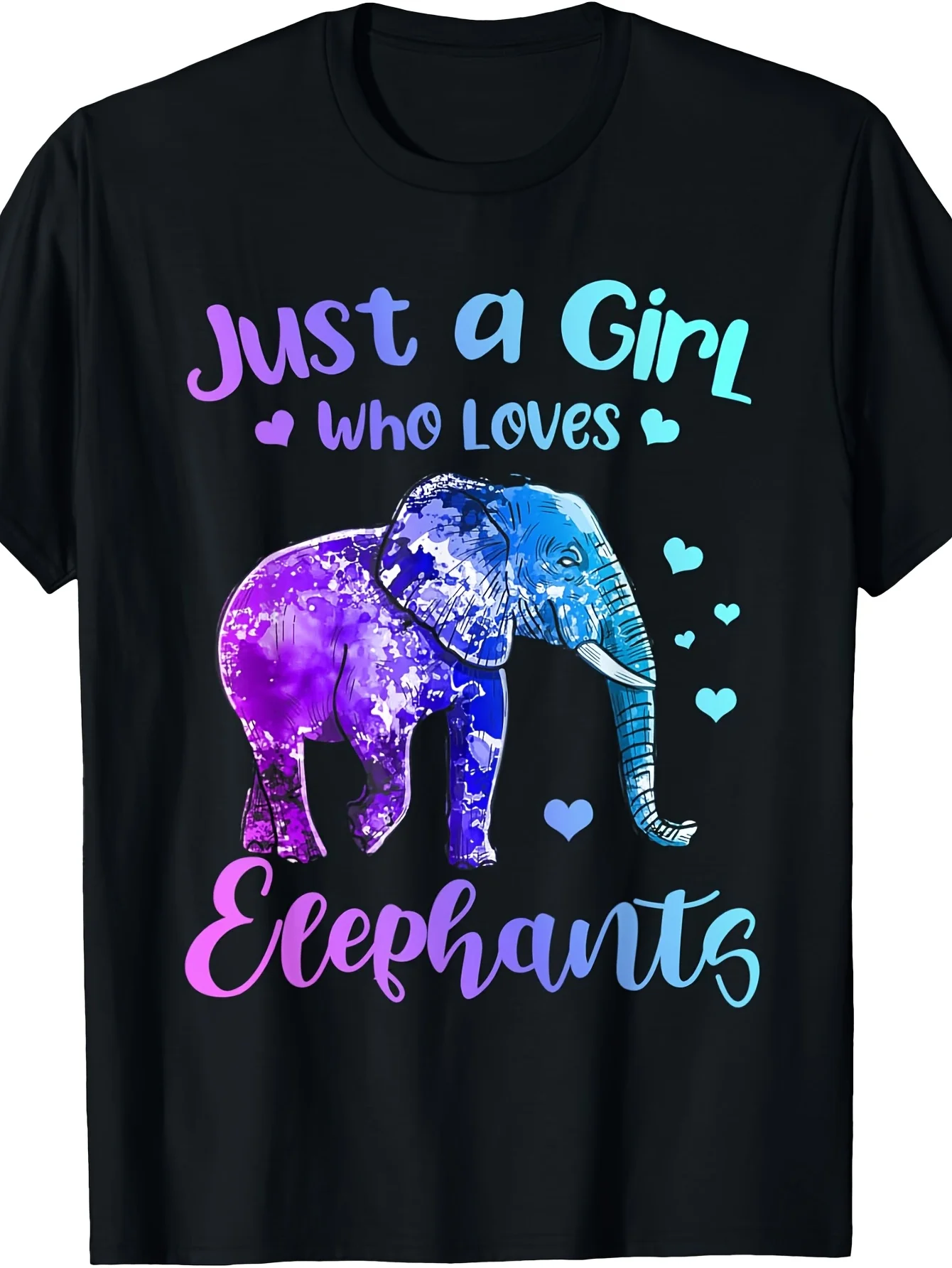 

Футболка EWH Just A Girl Who Loves Elephants, 100% хлопок, повседневная удобная, для женщин, мужчин, молодежи, красочный принт слона