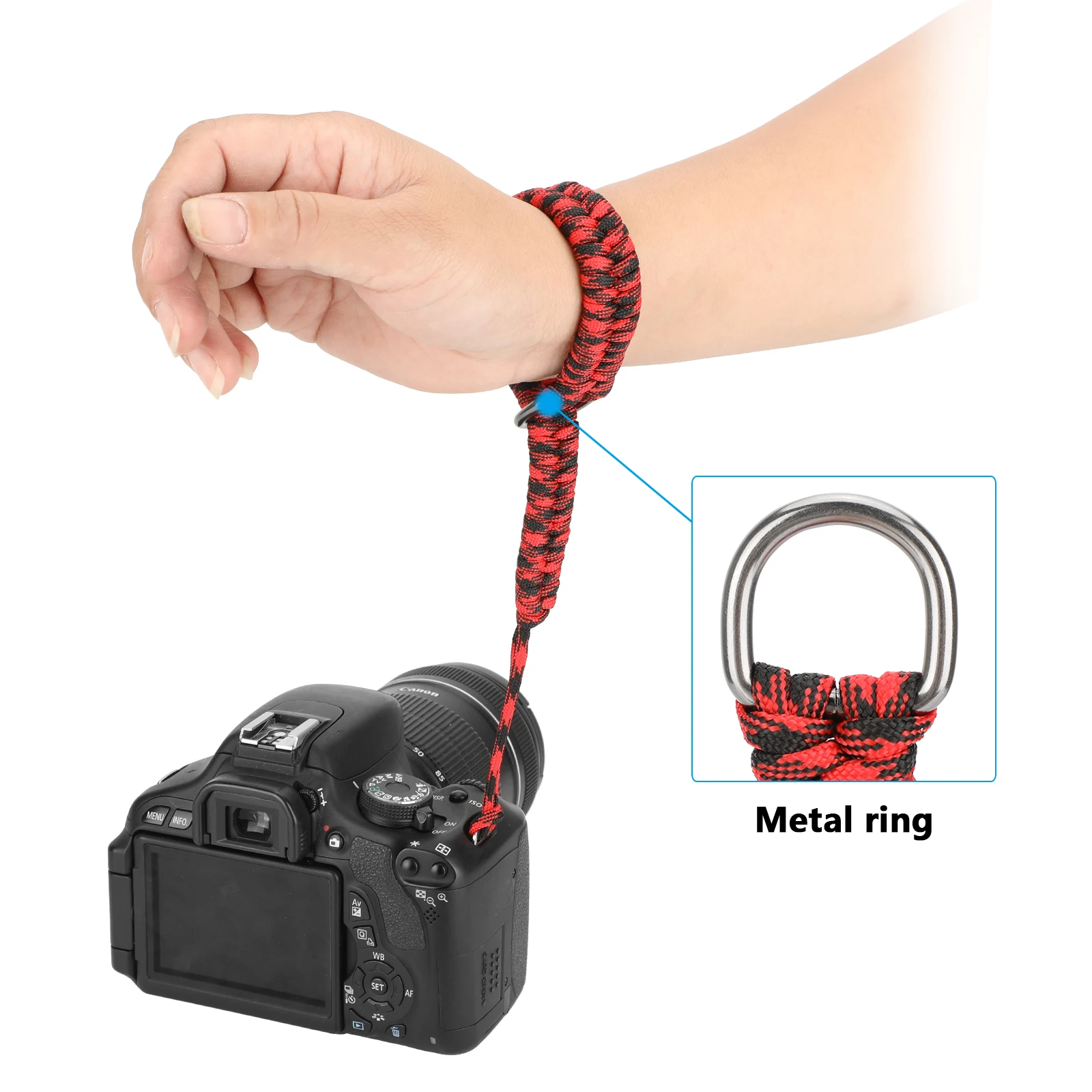 Ремешок на запястье для камеры HDRIG, регулируемый браслет с защитой от потери, Паракорд, плетеный браслет для камер Sony, Nikon, Panasonic