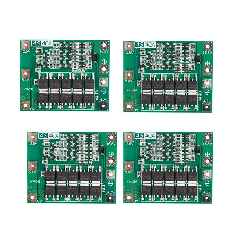 

4X 4S 40A Li-Ion Lithium Battery 18650 Charger Pcb Bms Protection Board For Drill Motor 14.8V 16.8V Lipo Cell Module