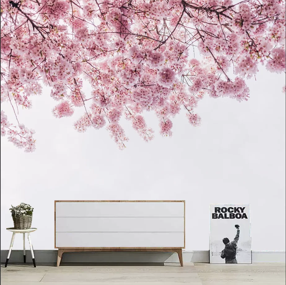 Custom mural Cherry blossom tree pink grove floral mural Home decoration Living Room Bedroom background walls photo 3d wallpaper