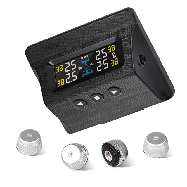 Car Digital Tire Pressure Gauges Solar Wireless Tire Pressure System Sensor