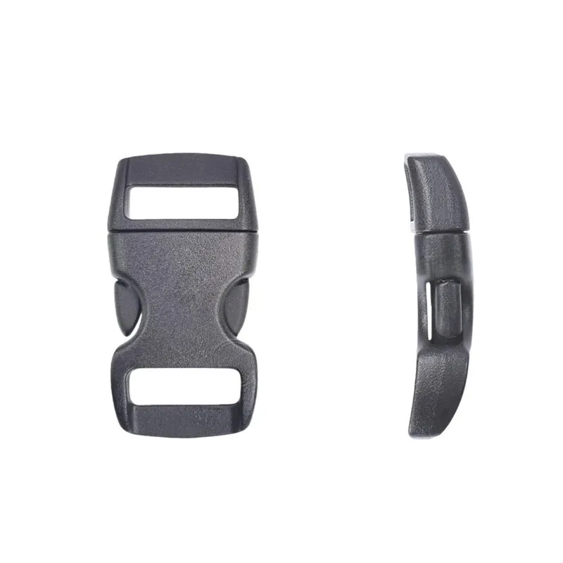 10Pcs Black Plastic Curved Side Release Buckles, Quick Disassembly, for Bracelets & Dog Collars