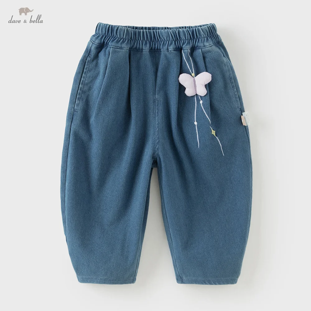 

Dave Bella Children's Pants Autumn Girl's Jeans Fashion Casual Sweet Cute Children's Denim Pants Loose Outdoor DB3252721