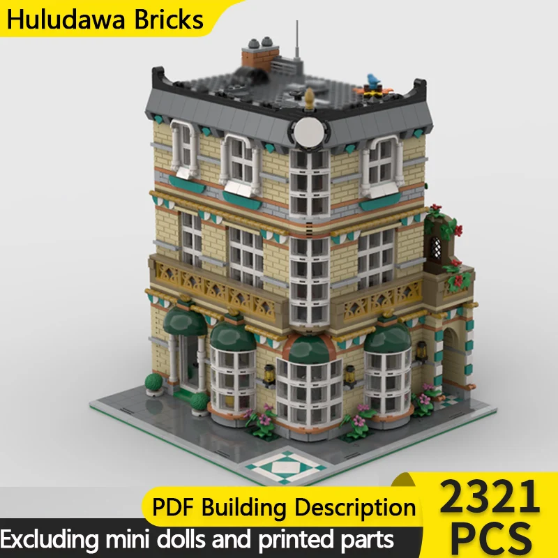 

Модель City Street View MOC, строительные кирпичи, большие художественные университетские модульные технологии, детские праздничные подарки, сборные игрушки, костюм