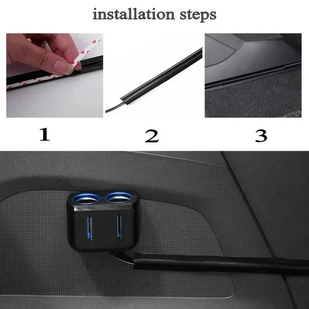 12pcs Car Interior Cable Line Sleeve Protector Universal Hidden Wire Cover Clips Data Cable Organizer Clamp Accessories