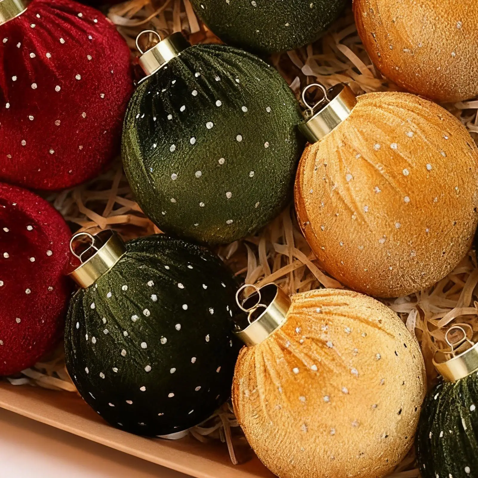 

Velvet Ornaments For Christmas Tree 15 Pieces Rustic Flocked Party Decor Christmas Tree Decorations For Farmhouse Bedroom