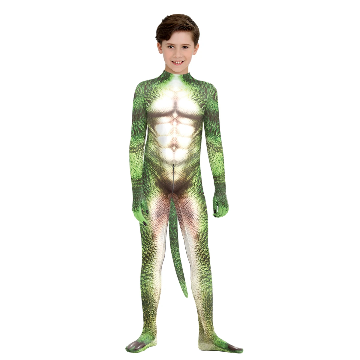 Kinder Cosplay Tier Eidechse Druck Kostüm für Jungen Mädchen Bodysuit Anzug Langarm Overall Halloween Party lustige Kinder kleidung