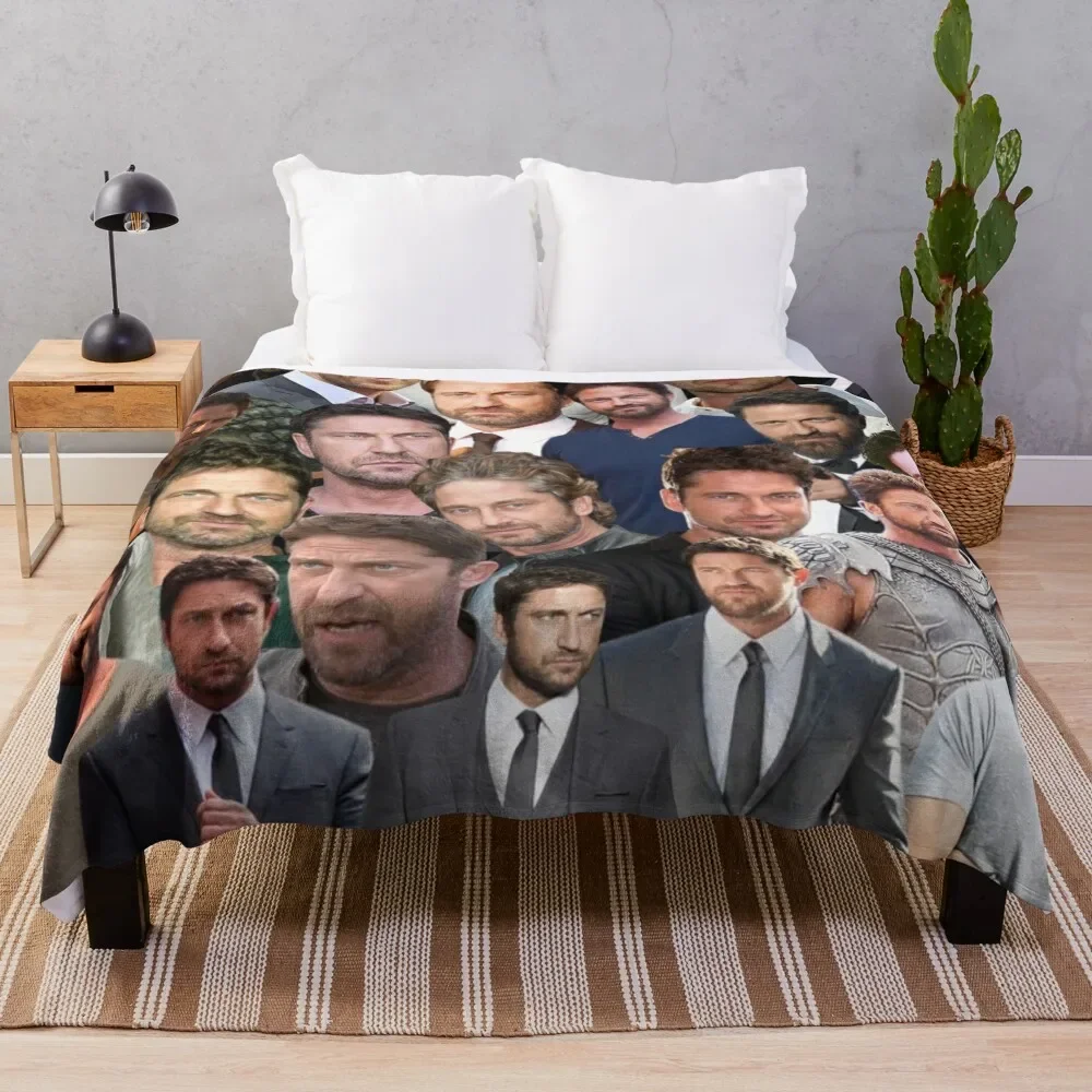 

gerard butler photo collage Throw Blanket Durable Warm Blanket for Daily Home Use