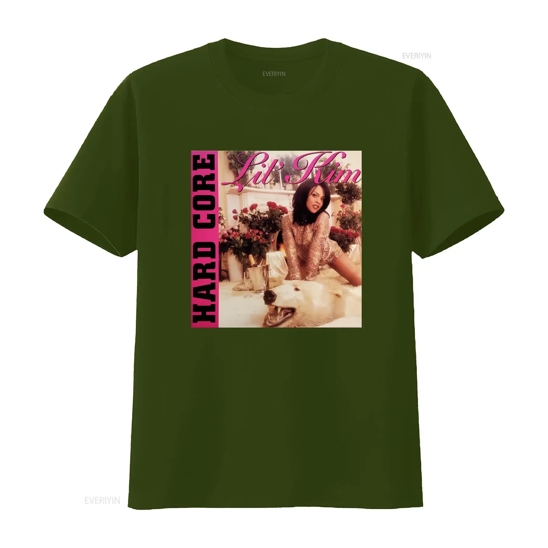 New Lil Kim Hard Core Album Cover T Shirt Tour Retro L Vintage Washed Fashion Breathable Unisex Versatile Slightly Soft Stylish
