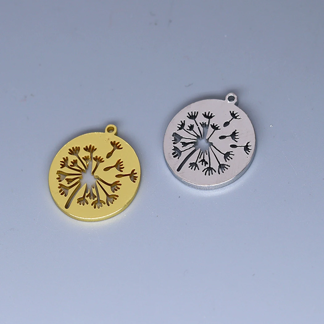 3 szt. Linia artystyczna ze stali nierdzewnej kwiat diy Vintage frędzle kolczyki Craft wisiorek Charms do tworzenia biżuterii akcesoria naszyjnikowe — zdjęcie 3