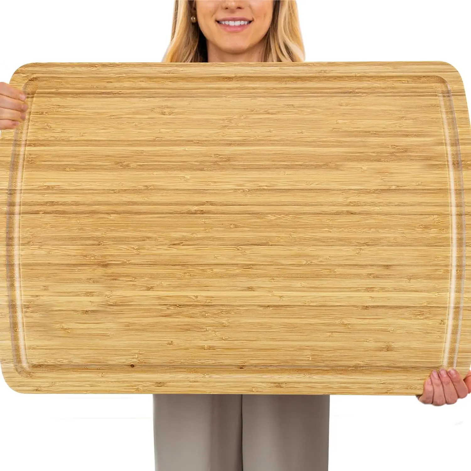 Extra Large 30 X 20 Inch Wooden Cutting Board with Juice Groove, Thick Butcher Block for Meat Vegetables and Charcuterie Serving
